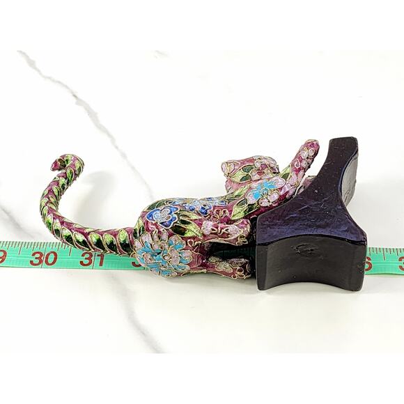 Cat Kitten Lovers 6" x 2 1/4" Ceramic Pink Multicolor Wood Base Home Decor - Picture 14 of 15